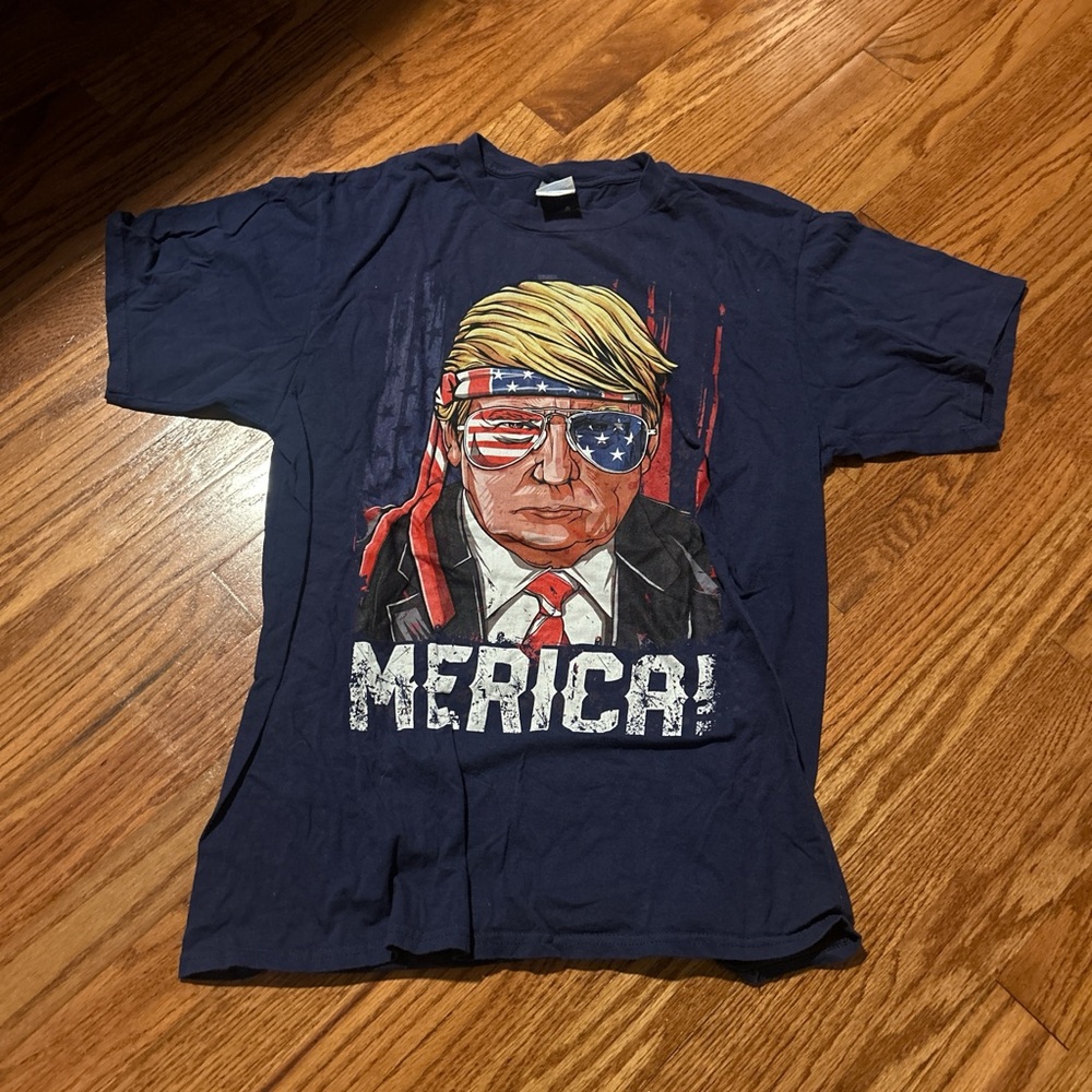 Navy Graphic T-Shirt with Patriotic Design
